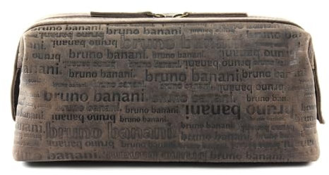 Bruno Banani Kulturtasche All Over Echt Leder braun Herren, Damen - 020276
