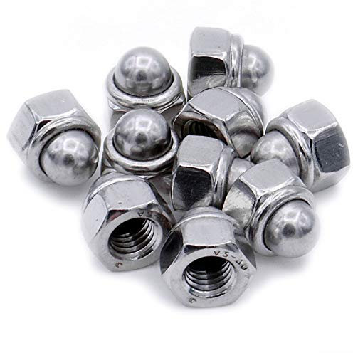 M6 (6 mm) Nyloc Hutmuttern, Edelstahl (A2) (10 Stück)