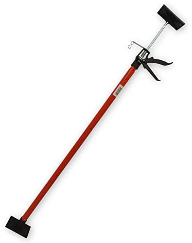 Montagestütze von 115-290cm stufenlos einstellbar | 30 Kg Tragkraft | Teleskop-Deckenstütze | Einhandstütze | Türspanner | Dritte Hand | Farbe: rot (1)