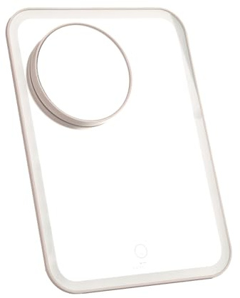 StylPro Makeup Vanity Mirror with Magnetic 10x Magnifying Mirror | Rechargeable | Dimmable LED Lights with Touch Screen Button | Adjustable Stand | Soft Luxury Travel Case | USB Charging Cable