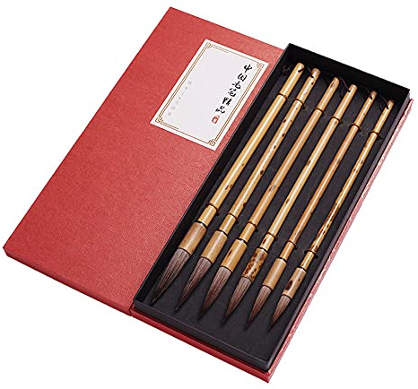 ANCLLO - Set di 6 pennelli per pittura e calligrafia cinesi