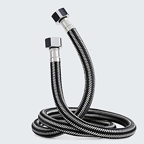 Tuyau Tressé 50CM, Tuyaux de Raccordement(G1/2 X G1/2) avec tresse en acier inoxydable,Tuyau d'entrée de Chauffe-Eau Chaude et Froide,pour Remplacement Universel de Cuisine Salle de Bain.