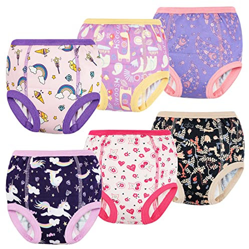 FLYISH DIRECT 6er Pack Töpfchen Trainingshose, 6-Schicht Kinder Töpfchen Trainingsunterhosen, Weich und Atmungsaktiv Töpfchen Trainingshose, 110/4T