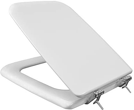 Coprivaso wc water sedile Conca Ideal Standard, modello Compatibile Dedicato, cerniere metallo cromo (Bianco europeo)