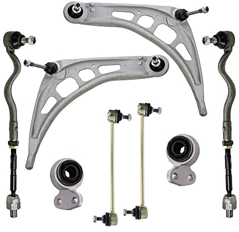 ATEC Germany 2x Brazo de control del eje delantero inferior izquierda y derecha con el cojinete del brazo de control, 2x barra de acoplamiento delantero, 2x tirante BMW Serie 3 (E46), Z4 (E86) (E85)