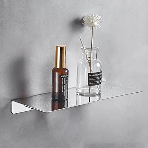 Celbon 30 cm duschhylla i krom självhäftande badrumsförvaring organisatör väggmonterad ingen borrning förvaringshylla rostfritt stål duschställ för kök och badrum (silver krom, 30 cm)
