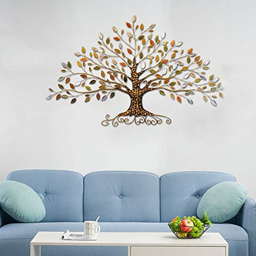 Hängende Wandkunst aus Metall, großer Lebensbaum aus Metall, Wanddekoration, Wandbehang, Baum des Lebens, für Wohnzimmer, Schlafzimmer, Heimdekoration, 76,2 x 45,7 cm