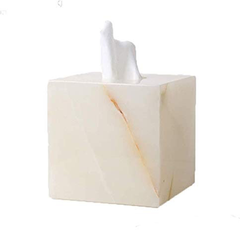 Marmor-Taschentuchbox, quadratischer Taschentuchbox-Halter für Badezimmer, Schlafzimmer oder Büro, 14 x 14 x 14 cm
