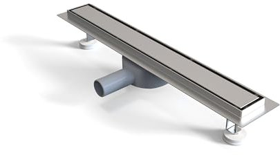 Aica Sanitarios Desagüe Lineal de 60cm Panel alicatable 2 en 1, canaleta de Ducha de Acero Inoxidable, con Salida giratoria y antiolor