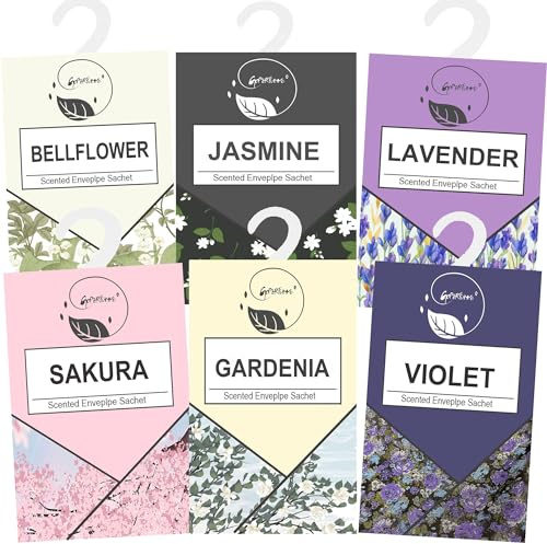 6pcs Wäscheduft Schrank Duftsäckchen Kleiderschrank Dufterfrischer, Duftbeutel Kleiderschrank Duft Hanging Beutel, Schrankdeo Natürlichen Geruch Sachet, Duftsachet, Schrankduft Frische (6pcs2)