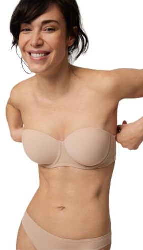 YSABEL MORA Sujetador Multiposición Sin Tirantes con Aro y Relleno para Máxima Sujeción y Comodidad, Espalda con Silicona, Ideal para Copas B y C, 90% Poliamida, 10% Elastano.