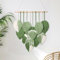 MEIVINES Tapiz de Macramé Con Hojas Verdes - Decoración de Pared Bohemia Para Sala de Estar y Dormitorio - 42 x 52 cm