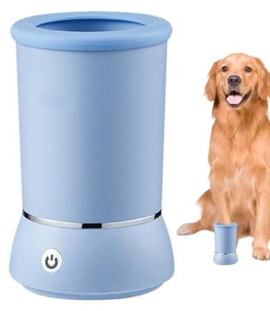 Genérico Limpiador y masajeador automático de Patas de Perro, a eléctrica de Patas de Perro, Taza limpiadora de Patas portátil, a de Mascotas Recargable por USB, Limpiador eléctrico de Patas