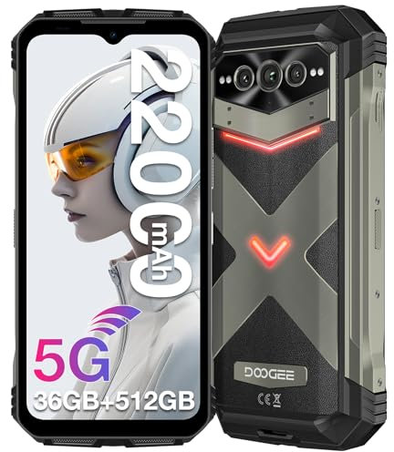 DOOGEE VMAX Plus 5G Telephone Portable Incassable 36GB+512GB Smartphone Incassable Caméra 200MP+32MP, 22000mAh Octa Core Android 14, 6.58” FHD+ 120Hz IPS Écran, NFC/OTG/WiFi 6