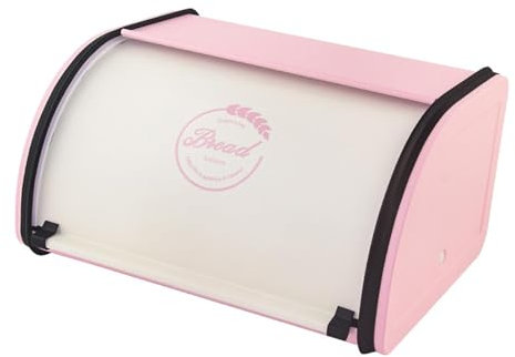LOVIVER Recipiente de Metal para Almacenamiento de Pan, Soporte con Tapa, contenedor de Almacenamiento de Cocina para encimera, Tienda de postres, Rosa S