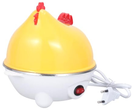 TOPBATHY Escalfador de Huevos Vaporera de Huevos Eléctrica Forma de Gallina de PP y Acero Inoxidable Multifuncional y Portátil para Oficina Camping Hogar y Viajes