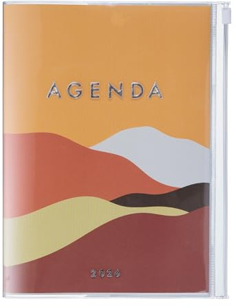 MARK'S 2025/26 Taschenkalender, A5 Mountain, Orange: Von September 2025 bis Dezember 2026
