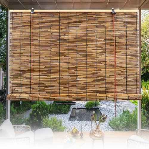 bambusrollo Natur Rollo Bambus Jalousine bambusrollo 180cm 60cm 65cm 75cm 85cm 90cm 95cm 100cm 110cm 120cm 130cm 140cm 80cm breit aussenbereich Sonnenschutz Fensterrollo