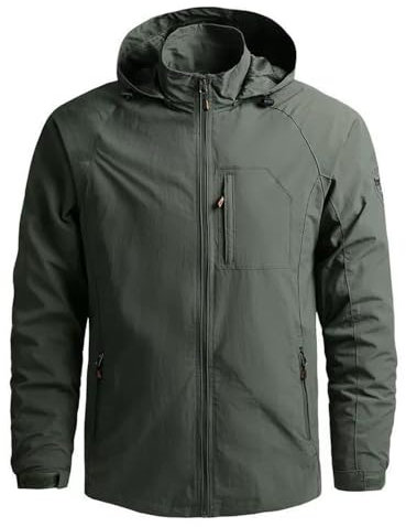 ZEMALON Hoodie Jacke Herren Jugend Mode Sport Übergangsjacke Casual Trend Gutaussehend Langarmjacke Bergsteigen Camping Workout Outdoorjacke D-Army Green 4XL