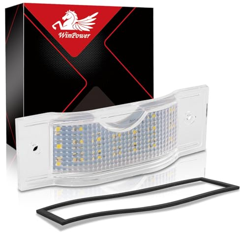 WinPower Registreringsskyltbelysning LED Nummerplaatverlichting Auto Registreringsskylt Ljus Felfri 6000K Vit Lampor Kompatibel med Vivaro A/B Trafic II/III Primastar NV300 Talento etc., 1 delar