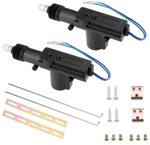 LKRXW 2 Stück KFZ Türschloss Stellantrieb Schwerlast 12V Türschloss Aktuatoren Set Zentrale Tür Verriegelung Stellmotor Zentralverriegelung Verschlusssystem Türschlossaktor 2 Draht