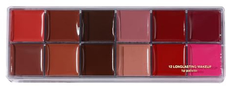 Paleta de labios | Paletas de sombra de ojos | 12 Lip Color Palette Versátiles Cosméticos Cosméticos Kit de contorno Conjunto de labios compacto maquillaje liso para mamá hija