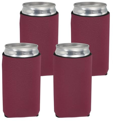 sourcing map 4 fundas enfriadoras de latas, fundas de neopreno aisladas de 12 onzas para botellas de cerveza, fundas antideslizantes para latas de refrescos, soporte estándar para bebidas de cerveza y