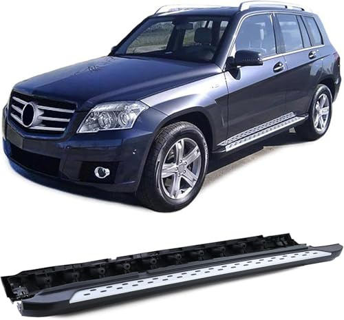AlbaEUC Design élégant en Acier Inoxydable/Alu Marche-Pieds Latéraux pour Mercedes GLK X204 2008-2015 - Renforcées, Installation Facile sans Perçage