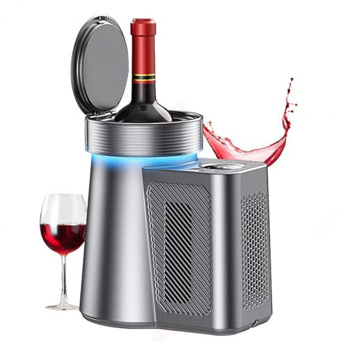 Enfriador De Vino Eléctrico, Enfriadores De Champán De Vino Inteligente, con Luces Led Y Pantalla Digital, Configuración De Temperatura De 0-20 ° C, Enfriador Sin Recolección De Accesorios Portátiles