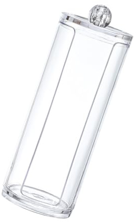 Mipcase Organizador Bastoncillos y Discos Desmaquillantes Soporte De Plástico Transparente Almacenamiento Compacto y Cómodo Hogar