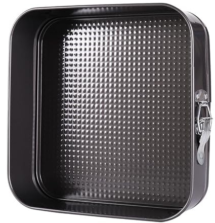 Tortiera Cerniera,Tortiera Apribile Set di teglie for torte quadrate in acciaio al carbonio con fondo antiaderente rimovibile e dispositivo di blocco, stampi for torte, accessori for la cottura(26cm)