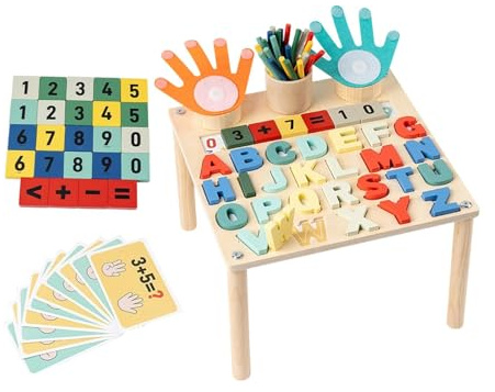 CoudarTitie Table D'activités pour L'apprentissage Des Mathématiques, Jouets éducatifs, Outils Pédagogiques pour L'apprentissage Des STEM, Comptage de, Tableau à lettres