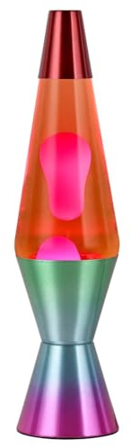 ROCKING GIFTS Lavalampe 37 cm rot-rosa mit Metallsockel, Glühbirne und Kabel – Ambientebeleuchtung und Dekoration für Kinder- oder Jugendzimmer – Entspannende Lampe im Retro-Stil für zu Hause