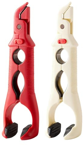 Hot Plate Gripper 2 Pack, 3-in-1 Silicone Anti-Scald Clipers Holder, High Temperature Resistant Kitchen Tool for Bowl & Plate Lifter and Can Opening, Non-Slip Microwave Air Fryer Tongs