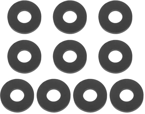 PATIKIL 10 Pcs M6 Joint Plat En Silicone 6mm ID 12mm OD Noir | Rondelle Plate, Bague D'étanchéité, O-Ring Espaceur Pour Robinet Tuyau D'eau Poignée De Porte De Douche