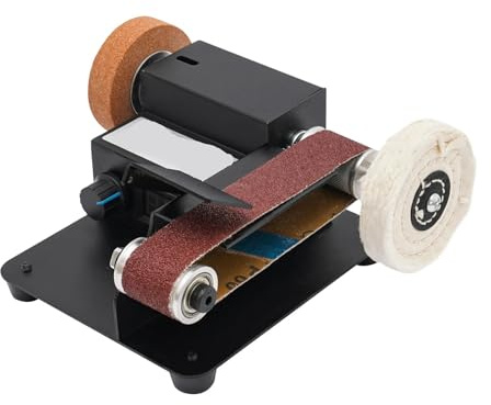 Ponceuse a bande, Mini ponceuse à bande vitesse variable Système de ponçage multi-matériaux Meuleuse avec abrasive