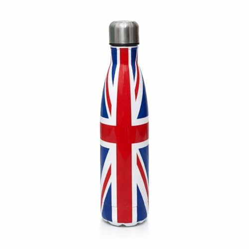 500ml Stainless Steel Insulated Water Bottle Leakproof BPA Free Double Wall Vacuum Flask Keeps Drinks Cold 24h Hot 12h for Gym Travel Office (1, Union Jack)