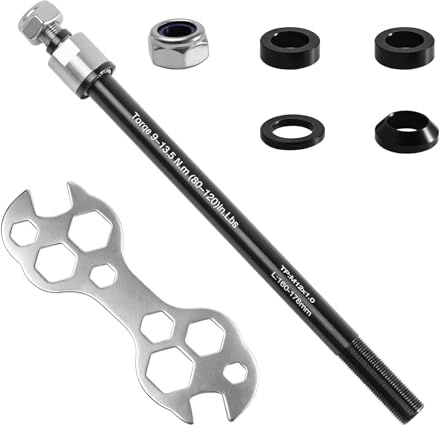 Fanyufly Steckachse Fahrradanhänger M12 x 1,0 (160-178 mm) | Steckachsenadapter 6061 Alu + Edelstahl 304 Muttern-Sicherung, kompatibel mit den meisten Fahrradanhänger Kupplungen