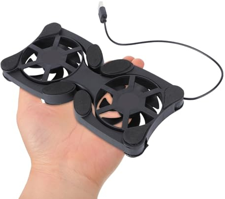 IMUSINICE Base di Raffreddamento Portatile a Basso Consumo per Raffreddamento Efficiente 2 Ventole USB Nero in Abs, Pieghevole del Computer Portatile per Notebook