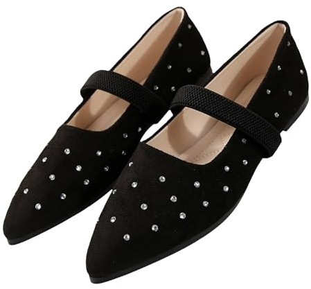 Bailarinas para mujer con strass, bailarina con tiras de strass, zapatos de boda, zapatos planos, zapatos de vestir, zapatos de mujer, elegantes y cómodos, mocasines, mocasines, zapatos informales
