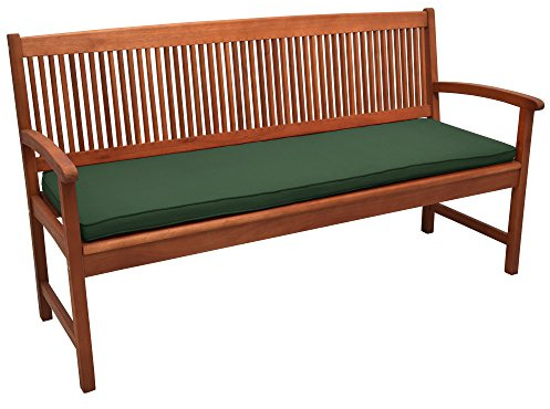 Beautissu Auflage Bankkissen Sitzkissen für Gartenbank Polster Oeko-Tex | 180x48x5cm Dunkelgrün Kissen Gartenmöbel Polsterauflage Sitzauflage Bankauflage Loft BK
