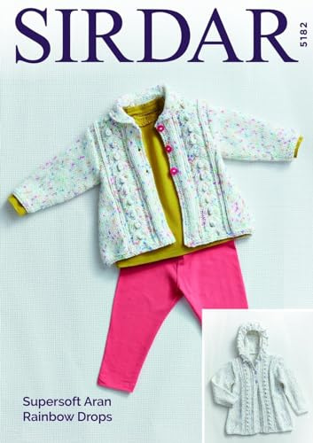 Sirdar Supersoft Aran Rainbow Drops Strickmuster – 5182 Matinee Coats
