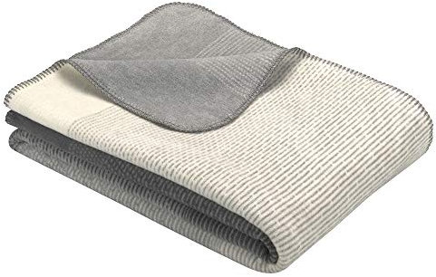 Ibena Toronto Wolldecke 150x200 cm - Kuscheldecke grau Gemustert, kuschelig weich und angenehm warm, hochwertige Pflegeleichte Baumwollmischung