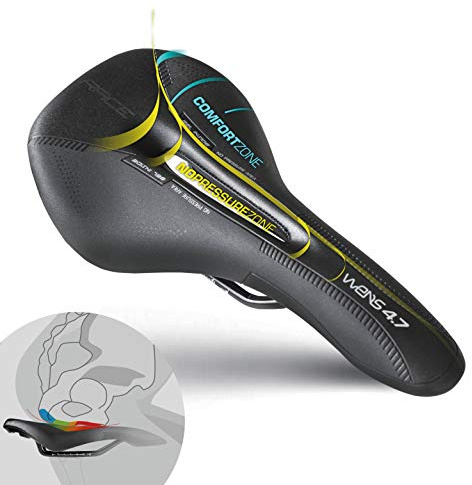 Sella per Bici MTB e Bici da Corsa Race Gel Unisex WENS 4.7 Imbottitura Super PERFORMANTE Anatomica MORPHOS (Black)