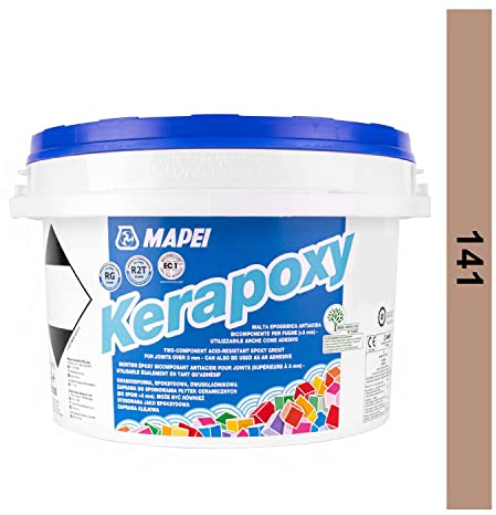 Mapei Kerapoxy Epoxy Grout 2 kg Zweikomponentiger, säurebeständiger Epoxidharzklebstoff und Fugenmörtel für Wand und Boden (Carmel Nr 141 2kg)