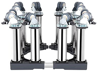 Einstellbare Beweglich Kühlschrank-Sockel mit Gummi-Schwenkräder Einstellbare 16-25 Waschmaschine Base bewegliche Desinfektionsschrankwagen Antivibrationsmatte (12 wheels,32cm)