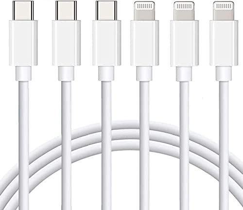 Mitesbony USB C to Lightning Cable [MFi Certified] 3Pack 6FT iPhone Charger Cord Power Delivery Type C Fast Charging Cord Compatible with iPhone 14 13 12 11 Pro Max XS Max XR X 8 iPad,White