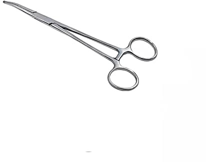 Gebogene hämostatische Pinzette aus Edelstahl, Angelzange Pinzette für Angelhaken, Tierzupfen, Mundreinigung