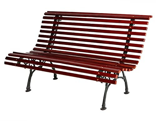 INDA-Exclusiv XXL Edle und Massive Parkbank aus Metall und Holz Gartenbank Bank Sitzbank Holzbank B150xT70xH80cm, Farben:Braun