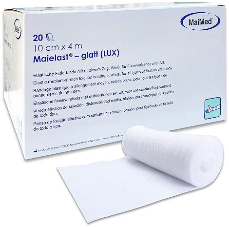 Verbandsmaterial Mullbinden 10cm x 4m – 20 Stück elastische Fixierbinde Bandage – latexfreie Binden Verband dehnbar